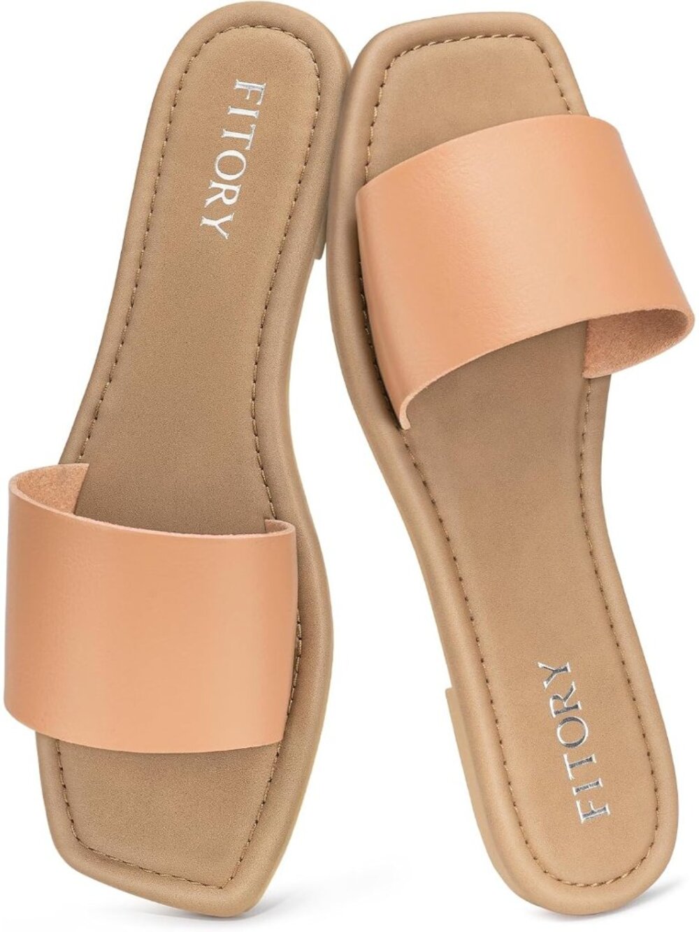 Women's Camel Comfortable Fashion Slippers for Summer Slide Sandals Dressy Flat